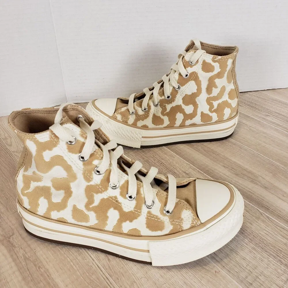 Converse Chuck Taylor All Star Girls EVA Lift Platform Leopard Size 2